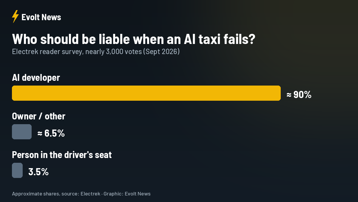 Self-driving car crash blame survey: 90% blame the AI developer