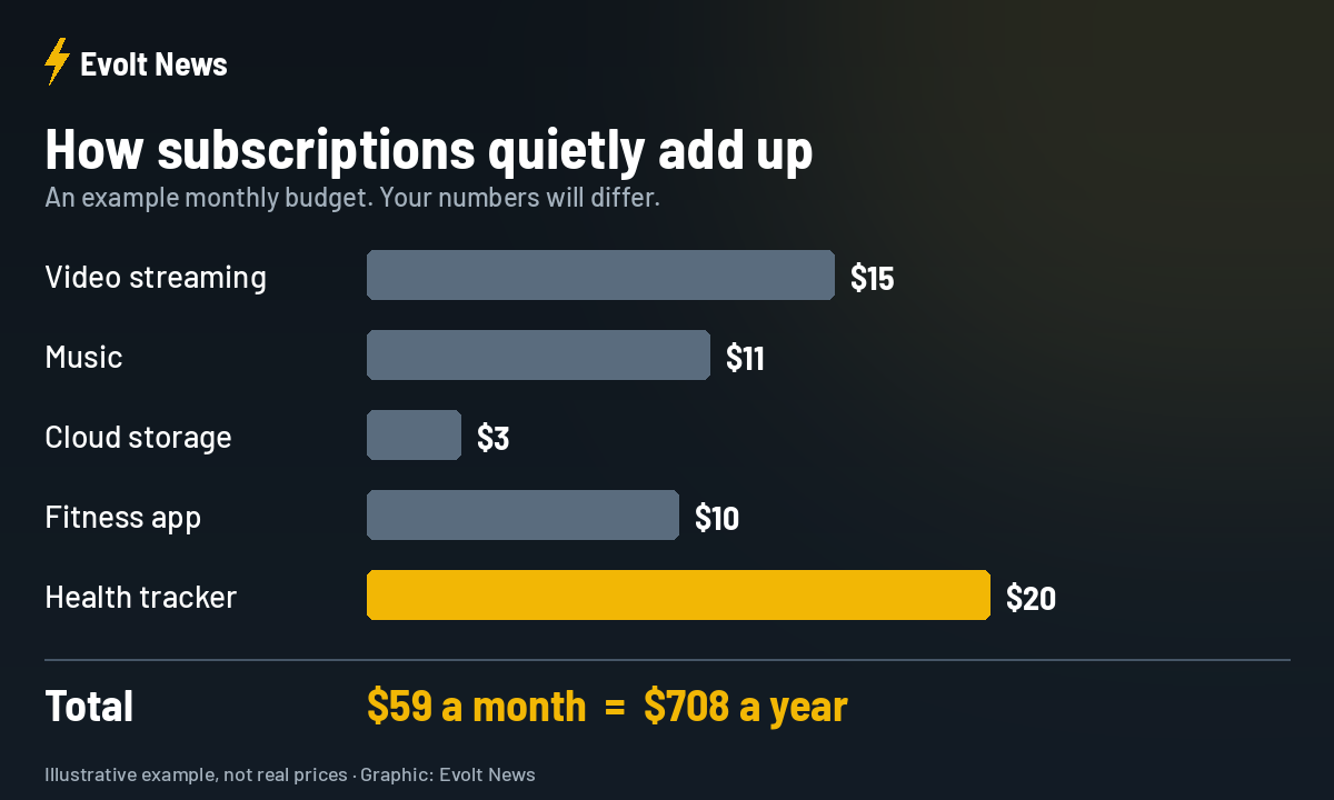 Example of how subscriptions add up with an Apple screenless fitness tracker